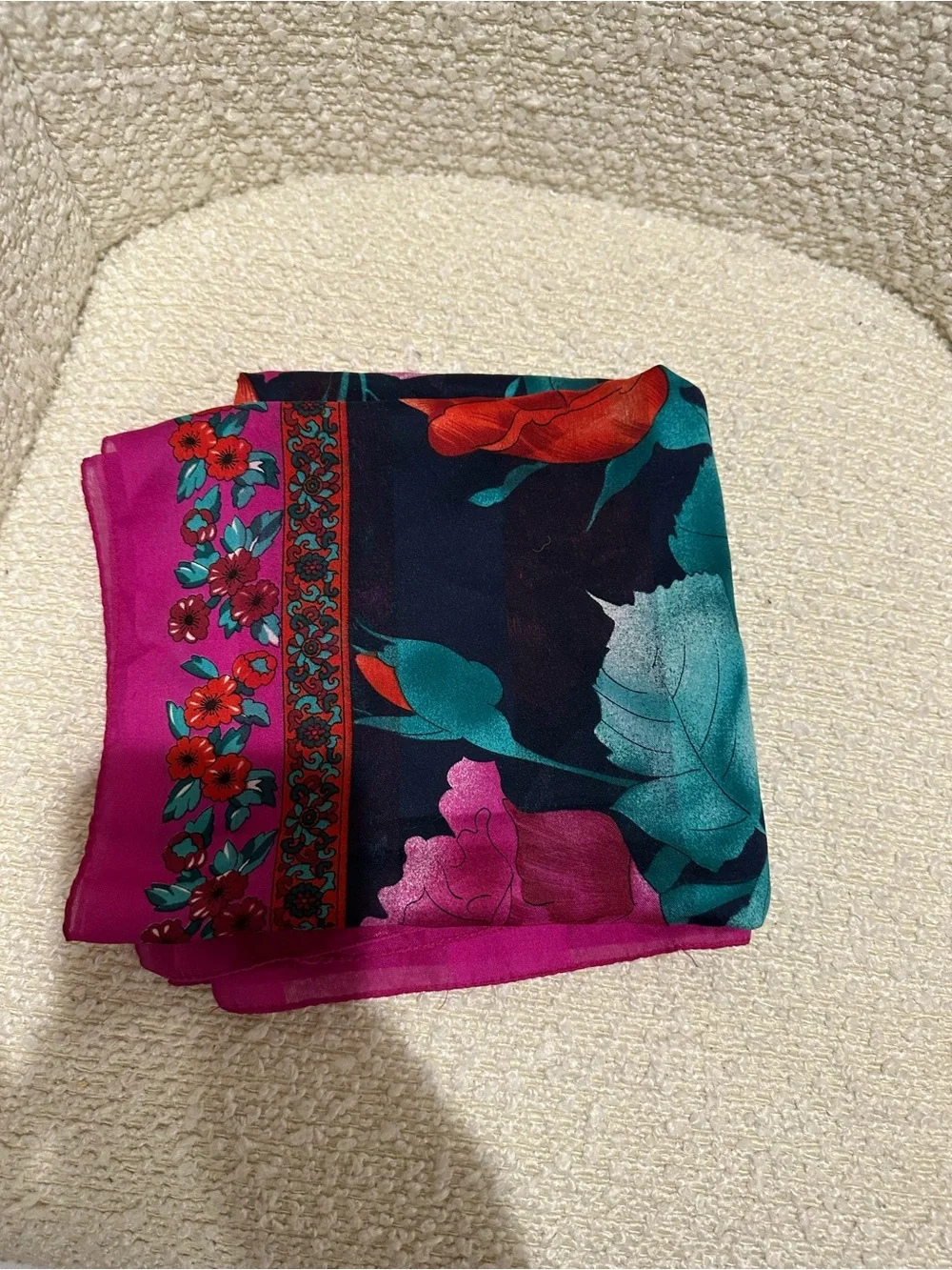 Floral Print Home Throw Blanket in Navy, Pink, and Red
